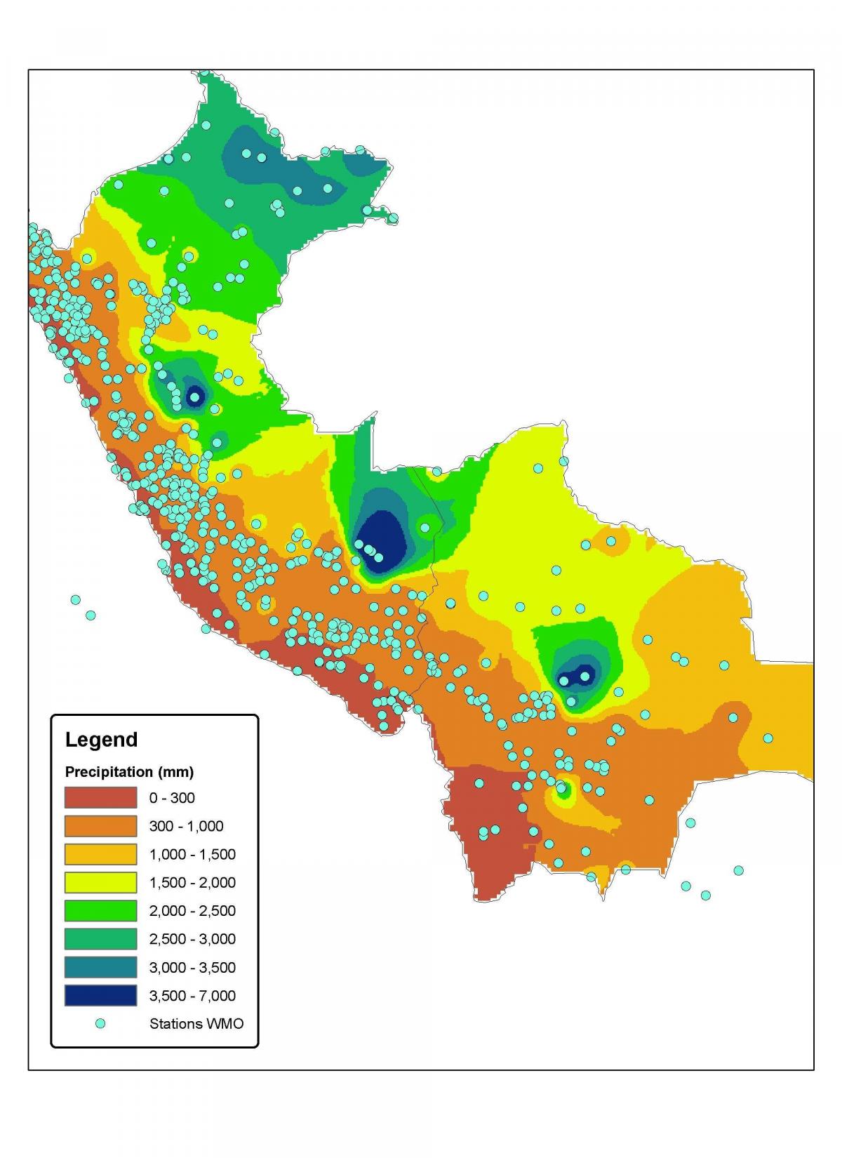 mapa de Perú clima