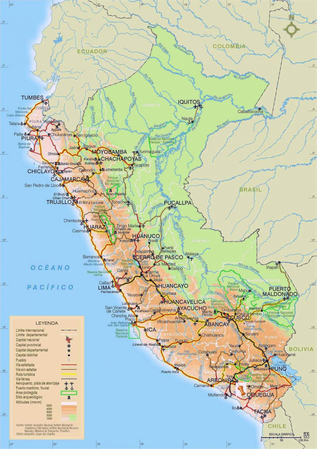 mapa de Perú estrada