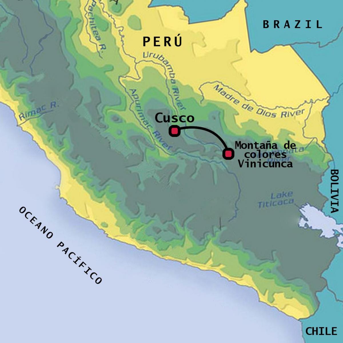 vinicunca Perú mapa