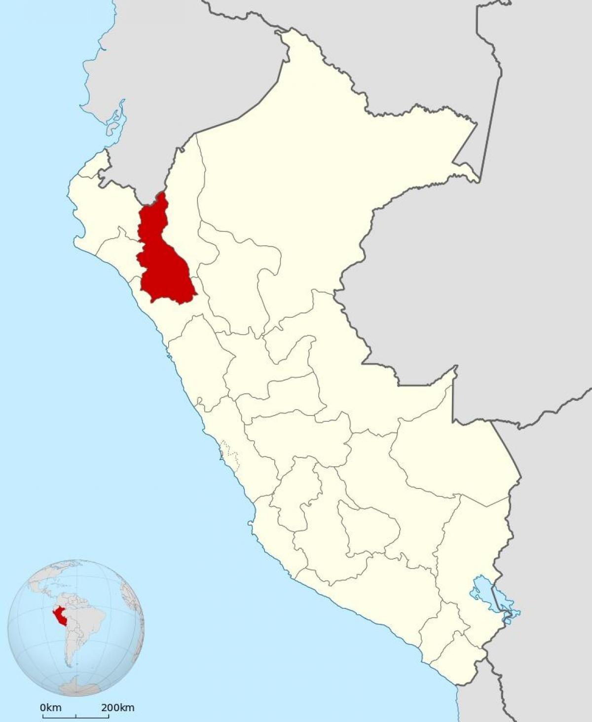 mapa de cajamarca, Perú