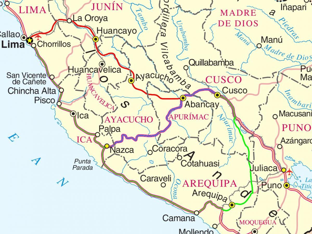 mapa de cuzco en Perú