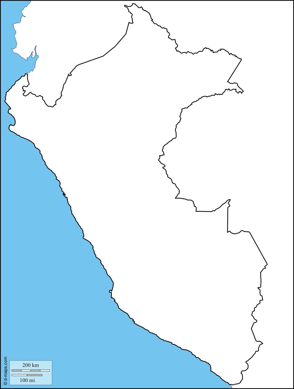mapa de branco mapa de Perú