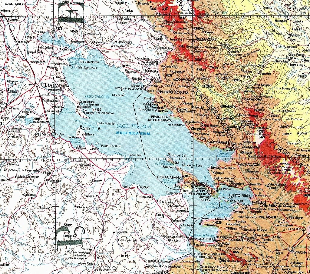 mapa do lago titicaca Perú