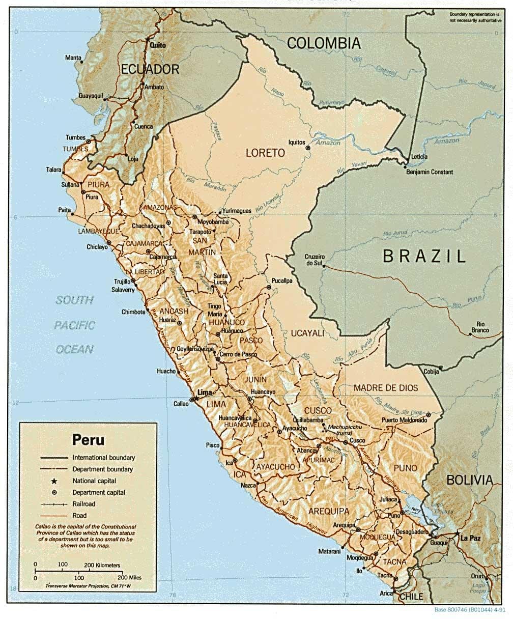 mapa de Perú surf