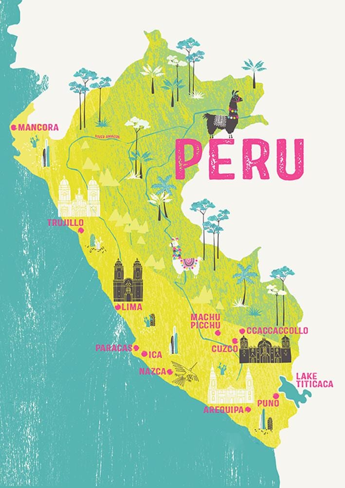 mapa do Perú para nenos