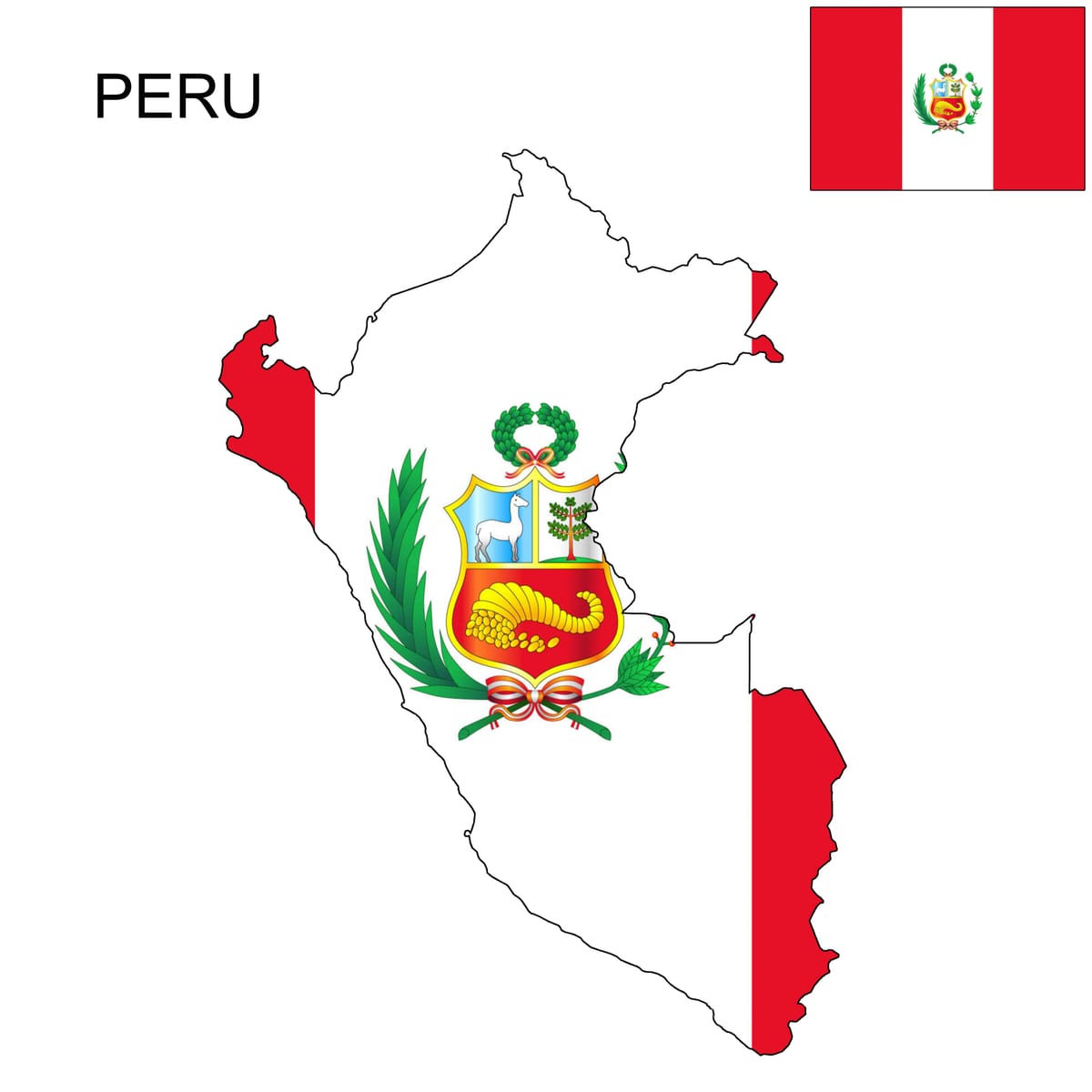mapa de Perú bandeira