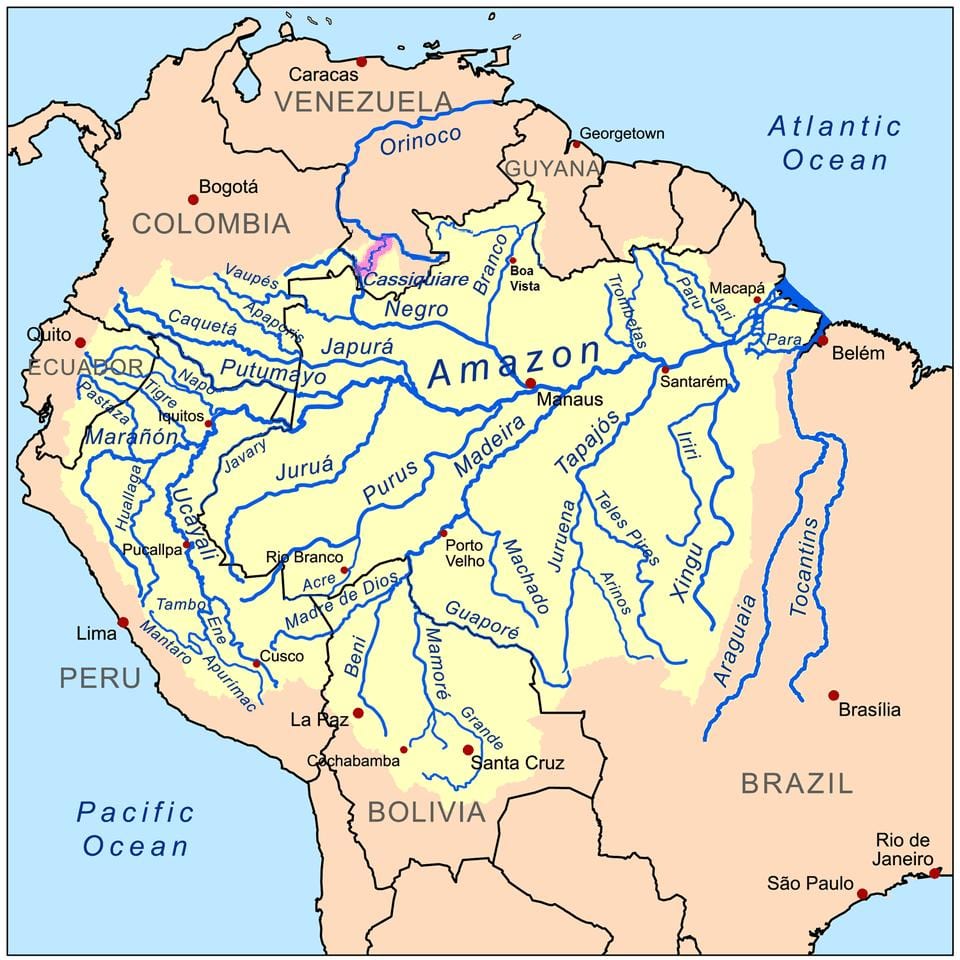 ríos en Perú mapa