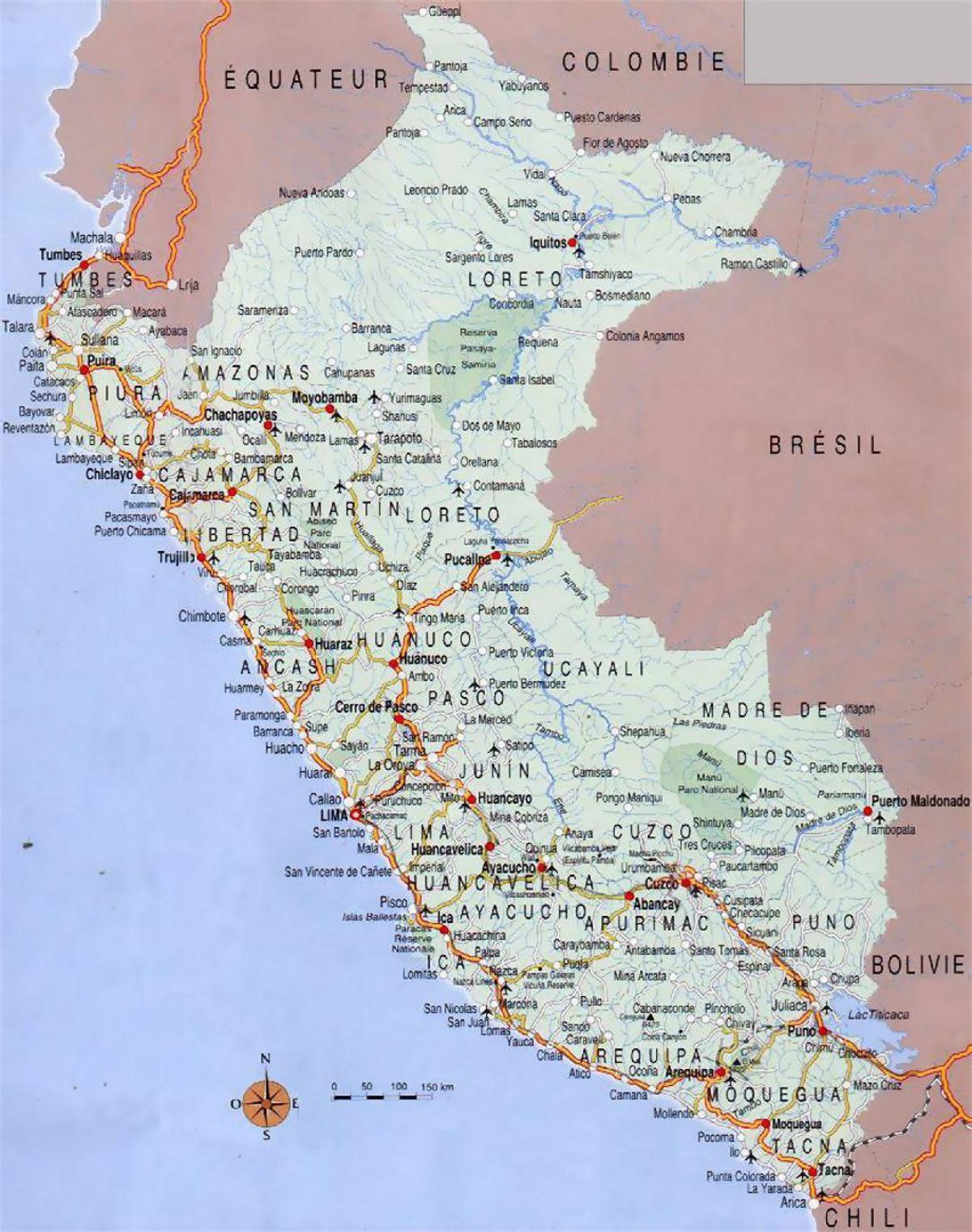 mapa de Perú cidades