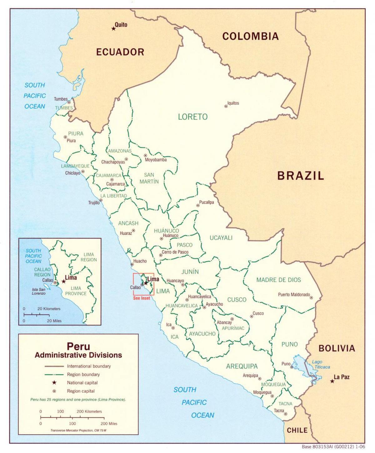mapa mostrando Perú