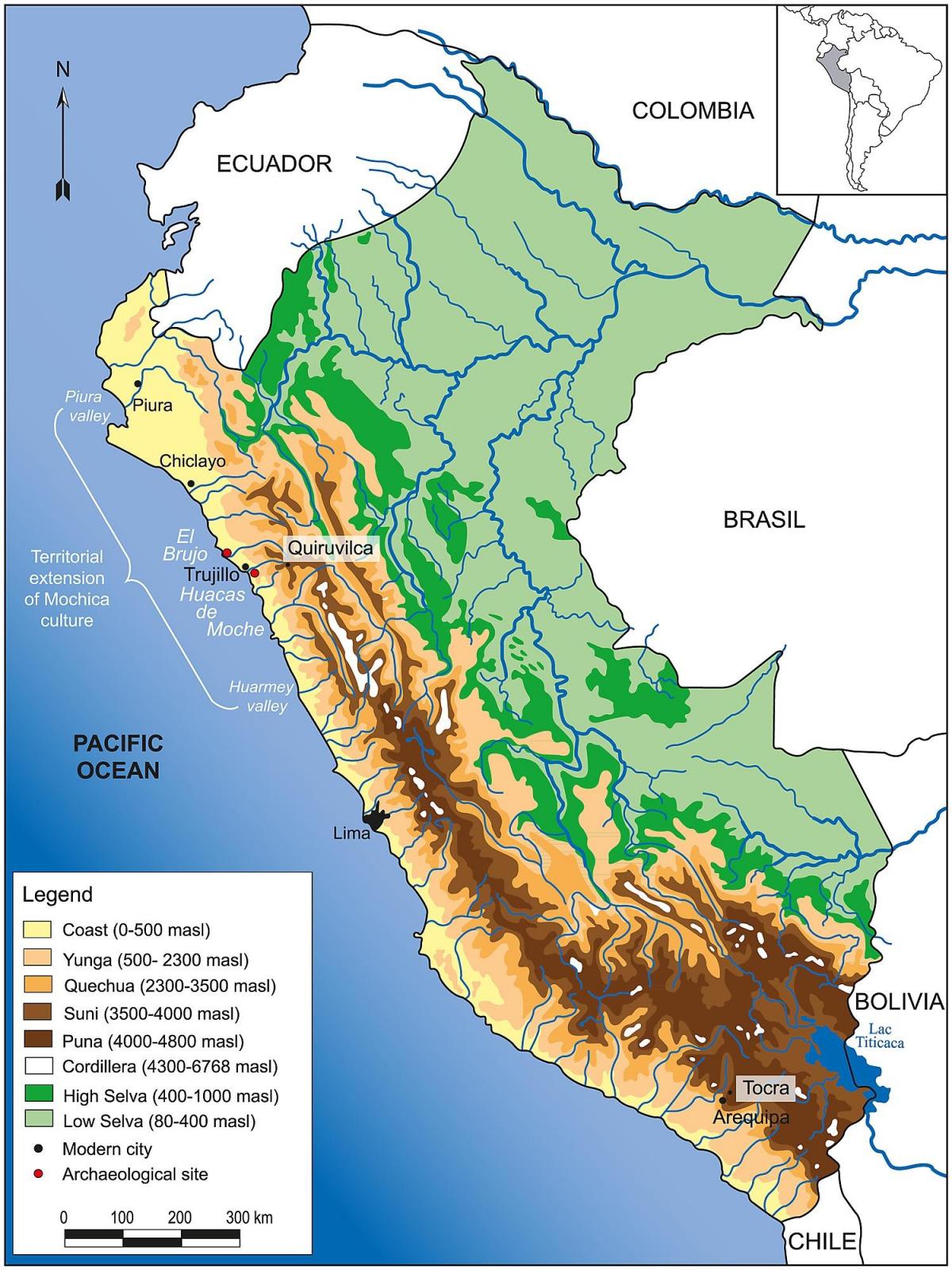 Perú xeografía mapa
