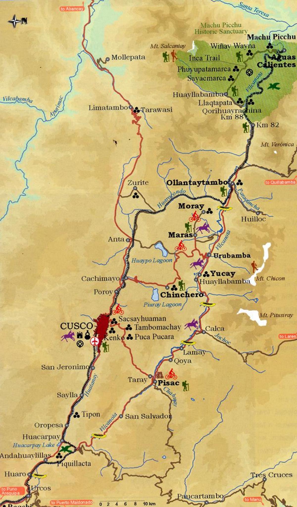 mapa de sagrado val cusco Perú