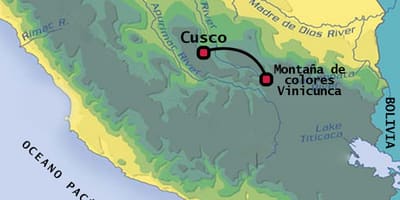 Vinicunca Perú mapa