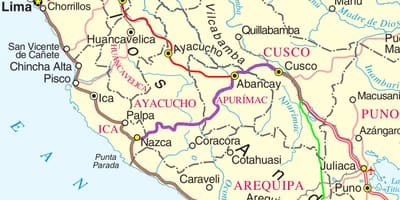 Mapa de cuzco en Perú