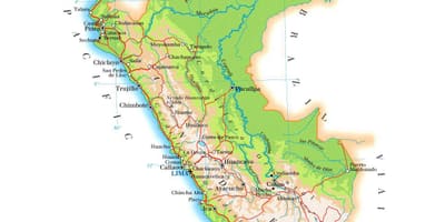 Mapa de física mapa de Perú