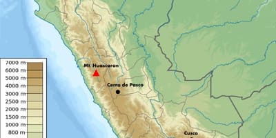 Altitude mapa de Perú
