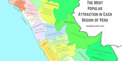 Mapa de Perú atraccións turísticas
