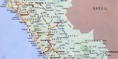 Mapa de Perú cidades