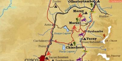 Mapa de sagrado val cusco Perú