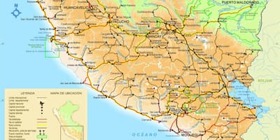 Mapa do sur de Perú
