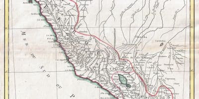 Mapa do antigo mapa de Perú